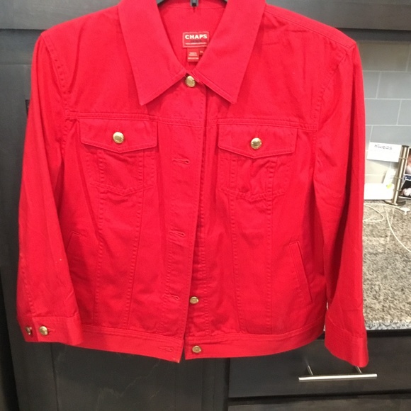 Chaps Jackets & Blazers - Chaps PL  Red Denim Jacket